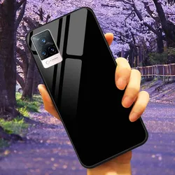 Luxury Protective Soft Bumper Hard Back Phone Case with Tempered Glass for vivo V21 4G (1)