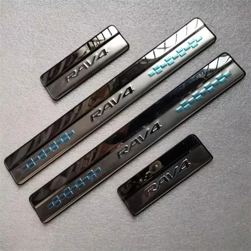 Stainless Steel Door Sill Scuff Plate Guard For RAV4 2014-2015