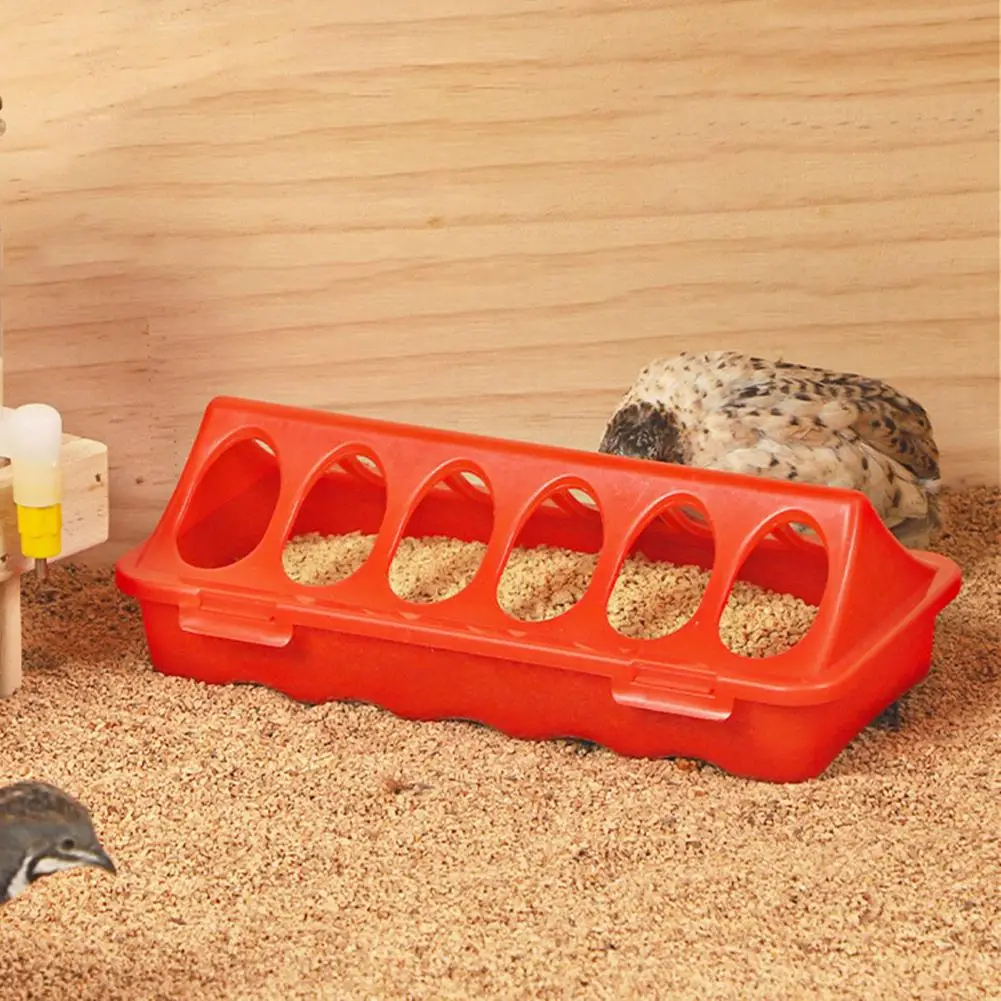 Plastic Flip Top Chicken Feeder Small Poultry Feeding Tray with Holes Duckling Quail Drinker No Waste Feeder Trough for Chicken