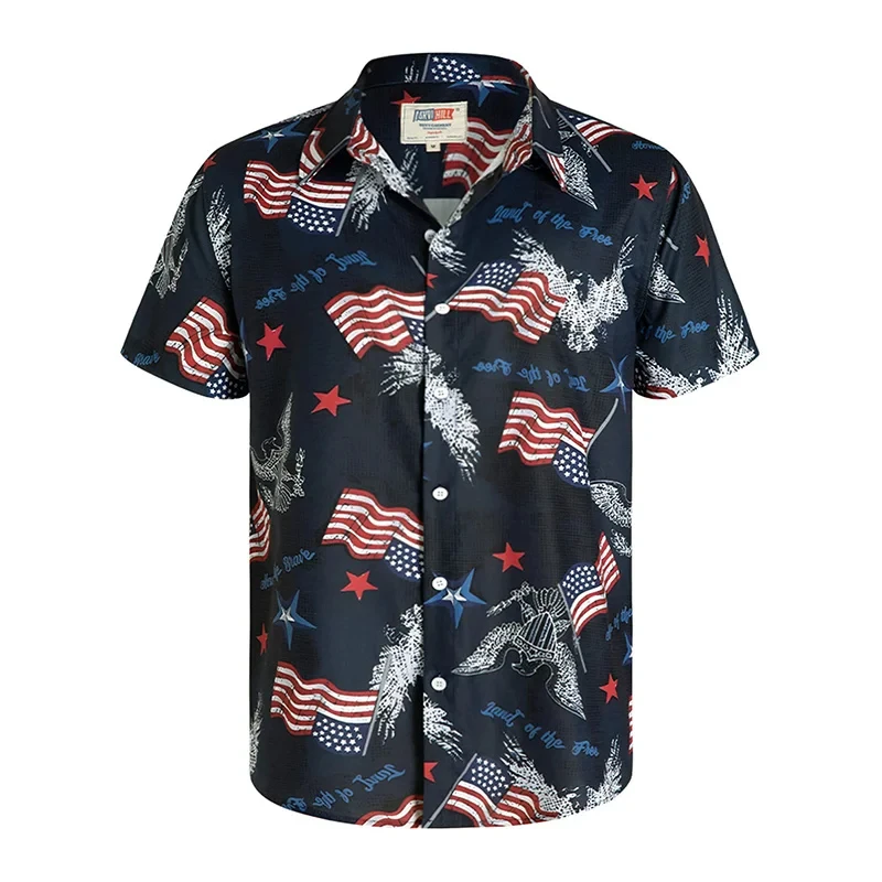 thumbnail image 1 of Camisas de moda para hombre con bandera hawaiana de Estados Unidos, ropa de marihuana, blusa de manga corta con estampado 3D para playa, ropa vintage Y2k, 1 of 5