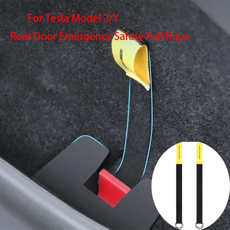 

For Tesla Model 3 Y Rear Physical Door Lock Mechanical Switch Unlocking Rear Door Emergency Handle Interior Accessories 2023