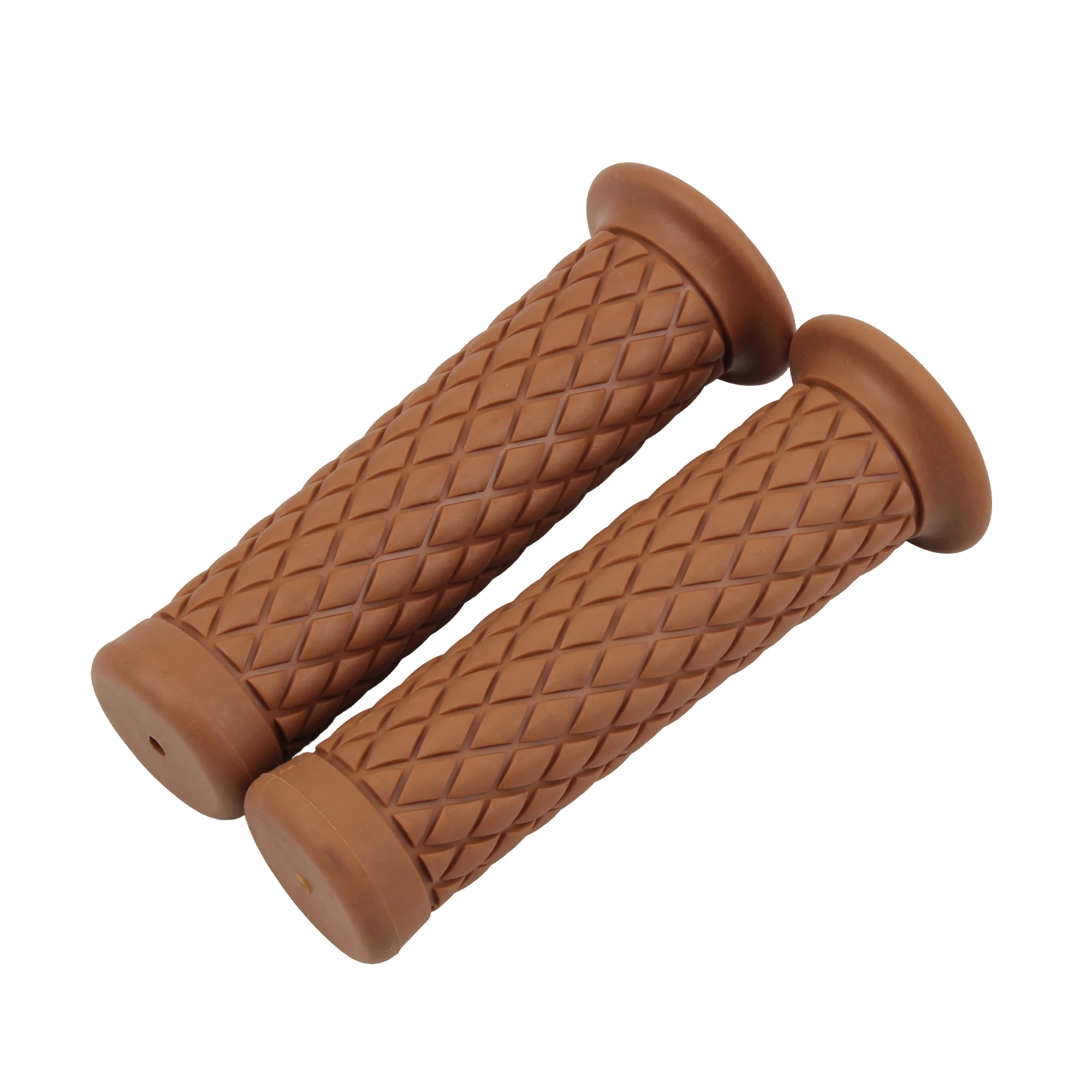 Non-Slip Rubber Handlebar Grips for Motorcycles - Universal Fit, Retro Design