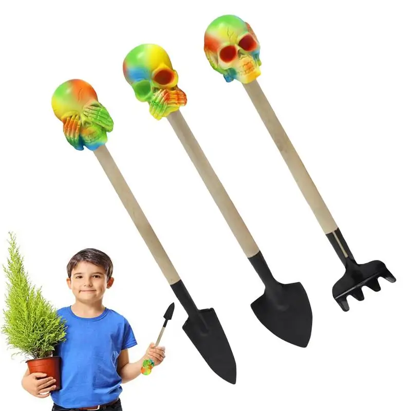 

Мини-инструменты для садоводства, 3 шт., в готическом стиле, с нескользящей ручкой, портативные инструменты для суккулентов