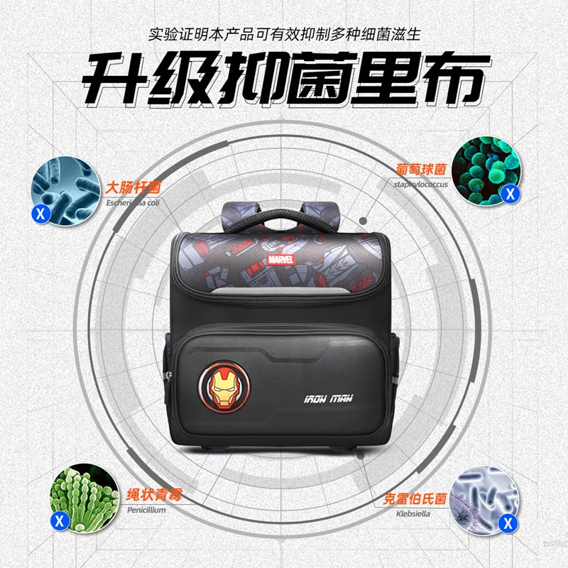 2022 Disney New School Bags For Boys Primary Student Shoulder Orthopedic Backpack Iron Spider Man Captain America Mochilas