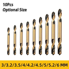 

10pcs 3mm-6mm Double Head Auger HSS Spiral Double Ended Straight Shank Drill Bits Drilling Steel Wood Woodworking Tools