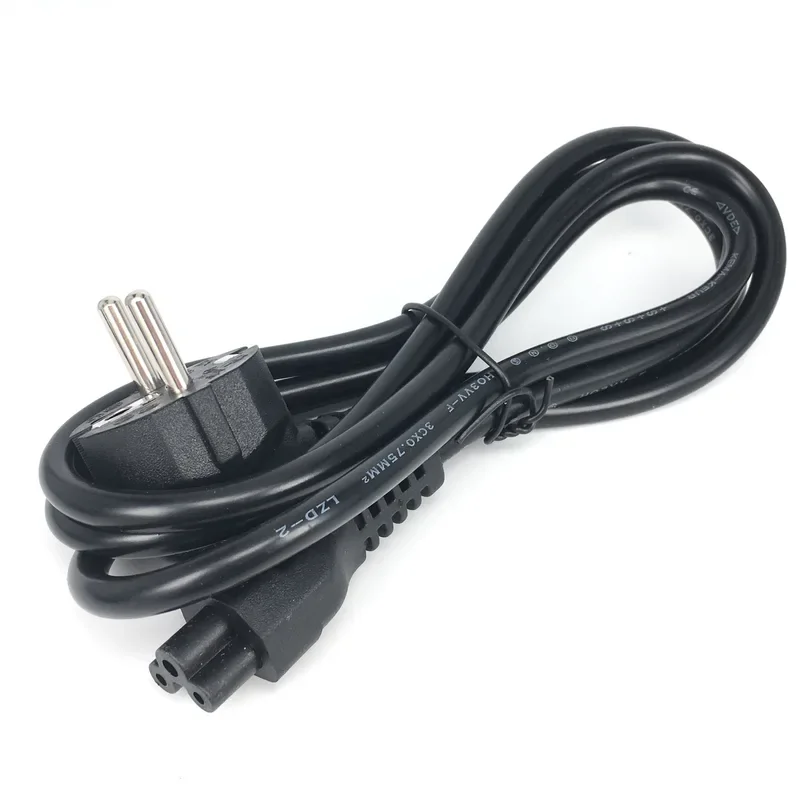 EU European AC Power Cord Euro IEC C5 Power Extension Cable 1.2m 1.5m Cable for Notebook Laptop PC Computer Monitor