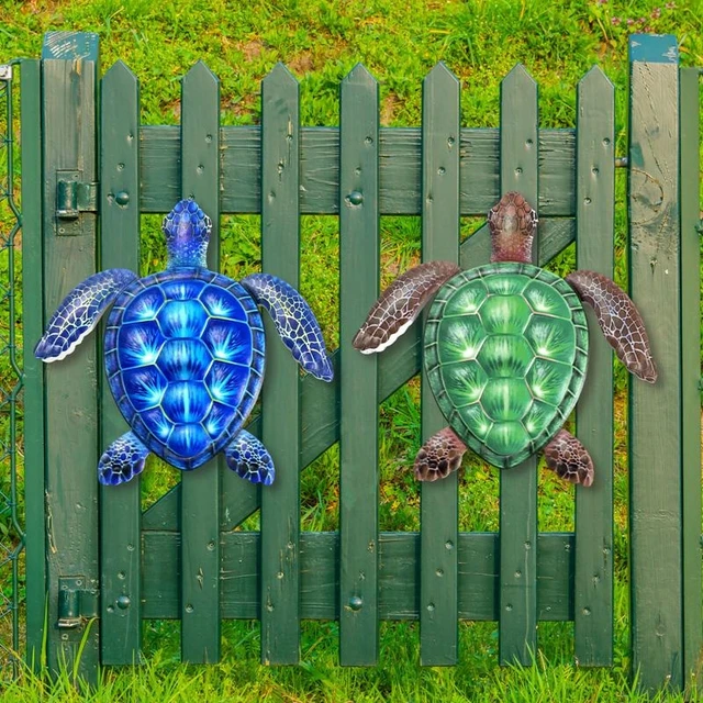 Décoration murale tortue en métal, art mural tortue de mer