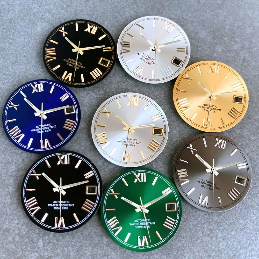 29mm Black Green Sunburst Dial Fit Explore Vintage Style NH35 NH35A NH36 NH36A e
