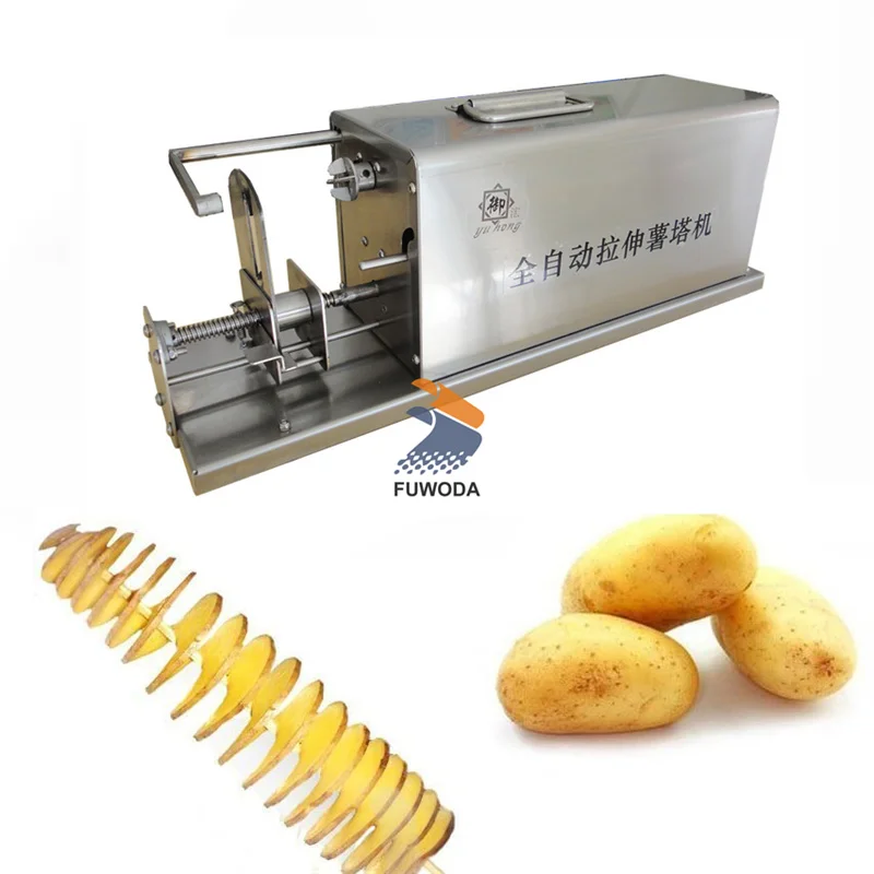 Electric Spiral Potato Cutting Machine Potato Chips Machine Fully Automatic Stretch Tornado Cutter Twister