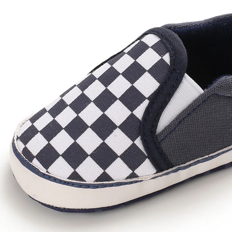 Fashion Spring and Autumn 0-1 Year Old Baby Shoes Boys and Girls Checkered Print Canvas soft sole newborn's first step in learni Sf1b0fe5599cb4f88a04cbbeaa7371b12m
