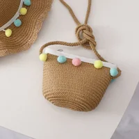 Kids Cute Hand Bag Children's Weave Shoulder Bags Fashion Straw Cross Bag For Girls Made From Natural 5