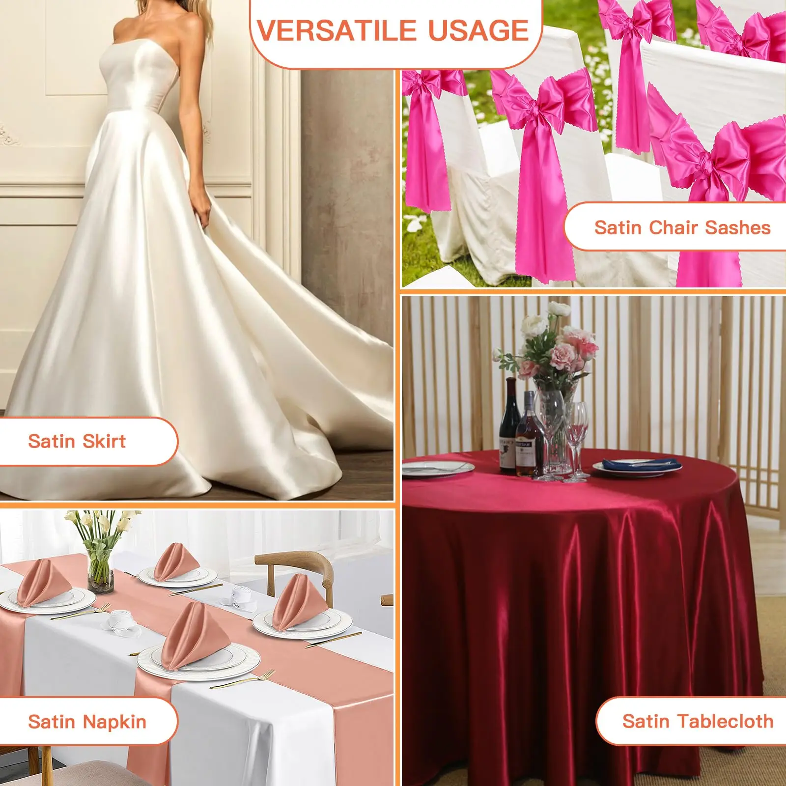 Luxurious Silky Satin Fabric for Elegant Creations, Smooth and Shiny Material for Wedding Attire, Fashion Design, and Creative Projects