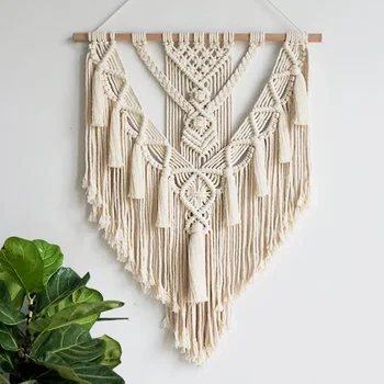 Macramé tissé tenture murale Boho maison Chic bohème géométrique Art décor beau appartement dortoir décoration tapisserie 1