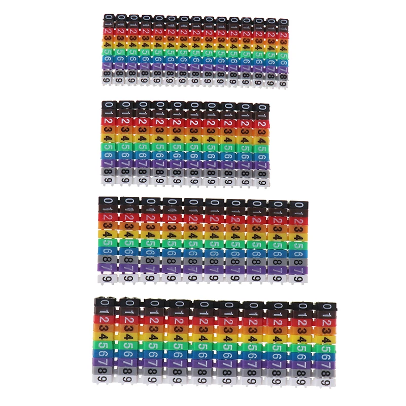 100/150Pcs Wire Marker Tag Label Network Cable for Cat5e Cat6 Type Multicolor Number Letter Tidy Marking Stuck Cord Sleeve 2-8mm