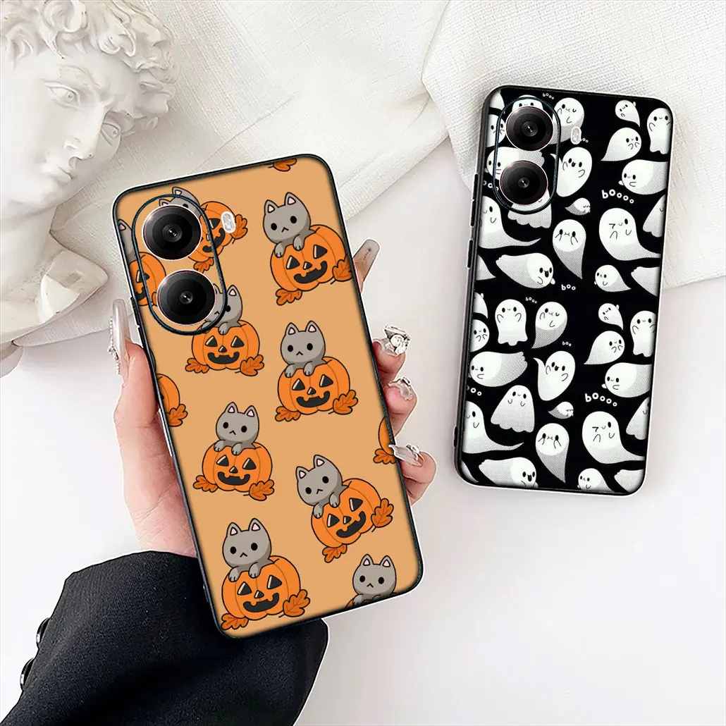 Little Ghost with Halloween Pumpkin Phone Cover - Festive Protective Case