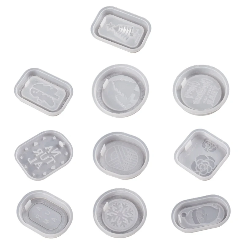 

E0BF Christmas Snowman Pendant Drop Glue Mold Diy Small Snowflake Letter Flower Mold