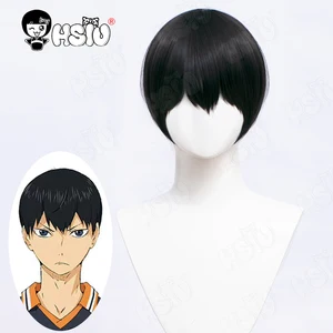 Парик для косплея Tobio Kageyama, парик из синтетического волокна, Аниме Haikyuu, косплей, hhsiu, черные короткие волосы, парик Haikyuu