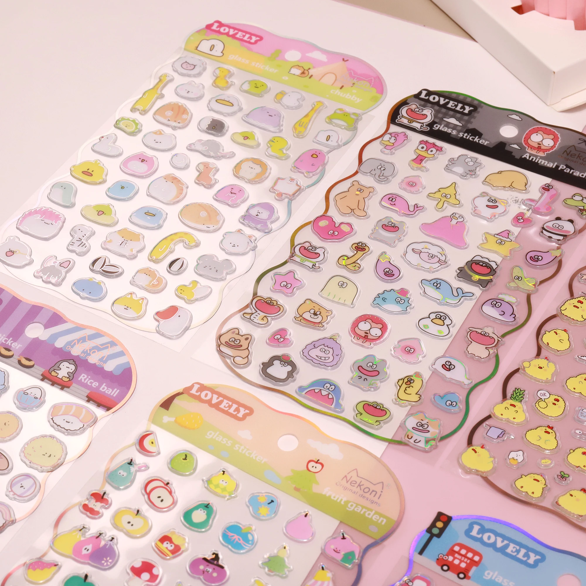 Charming Laser Glass Stickers for Scrapbooking & Journals
