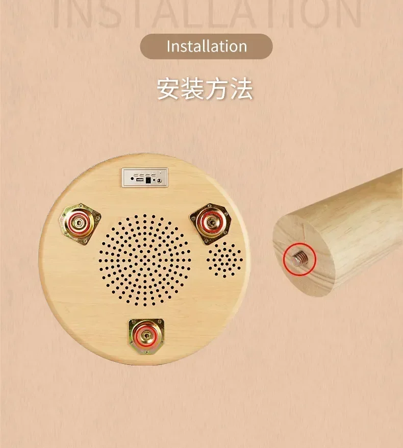 100W  Bluetooth speaker mobile wireless charging speaker wooden bass speaker home sofa coffee table bedside table music speaker 6