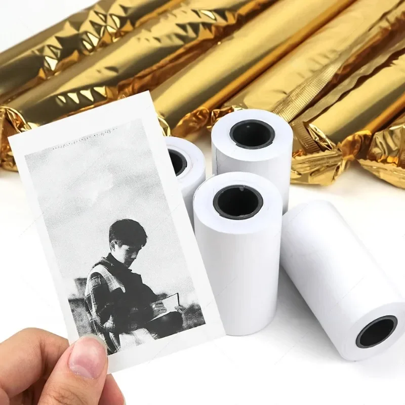 Camera Printer Paper Refill 6Rolls 57x30mm Self-Adhesive Sticker Paper Roll Thermal Paper for Mini Mobile Instant Camera Printer