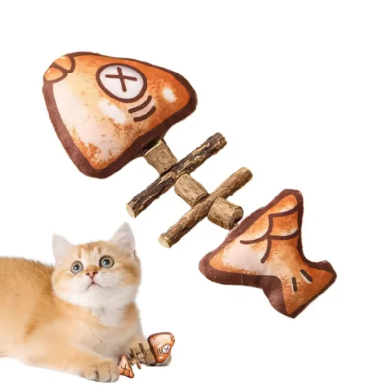 Interactief silvervine vis kattenspeeltje voor mondverzorging_voghion.com