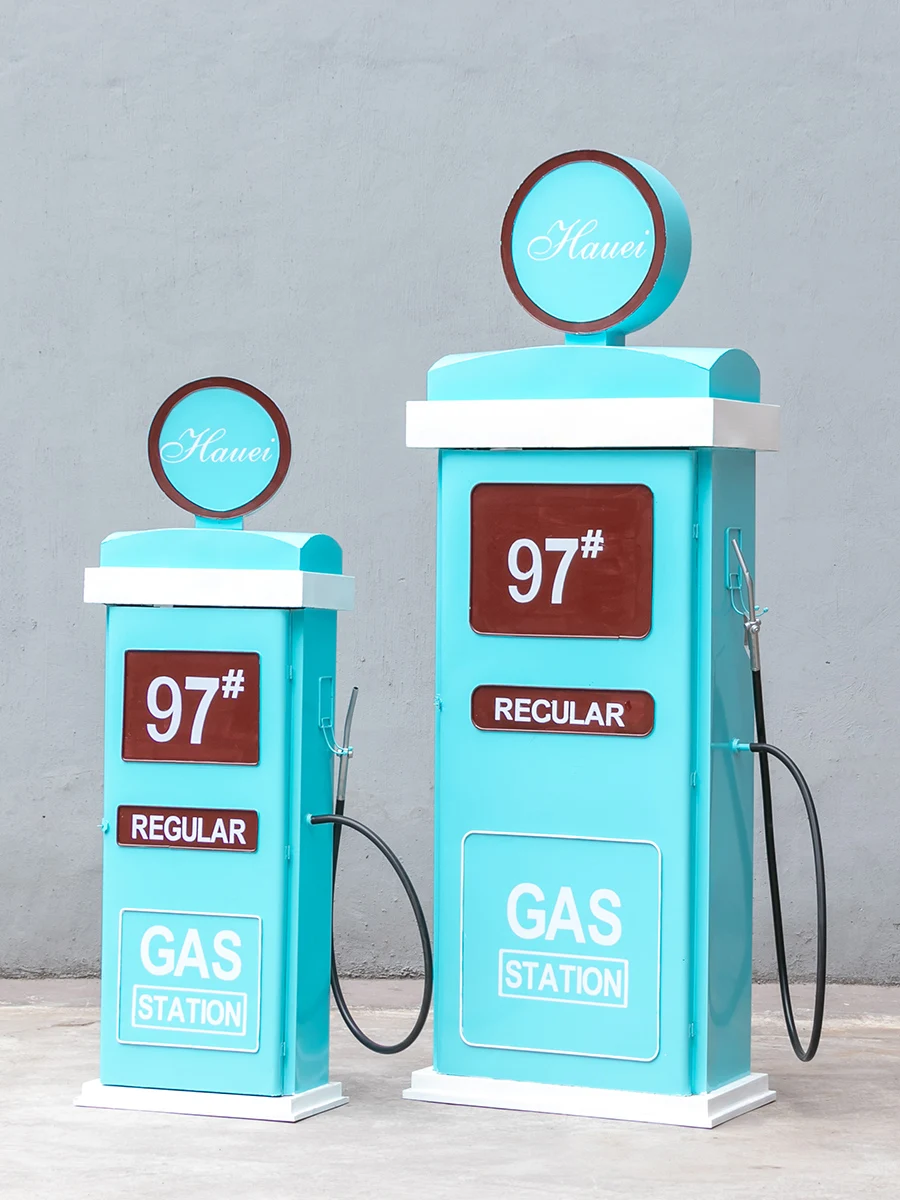 

Creative Iron Oil Dispenser Model Retro Industrial Style Floor-standing Large Ornament Bar Cafe Store Storage Cabinet
