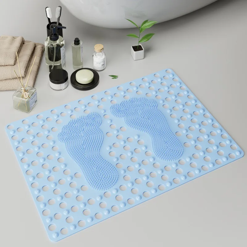 

Multi-size Anti-skid Bath Mat Eco-friendly TPE Massageable Bathroom Pad with Silica Column Soft Foldable Bathroom Accessories