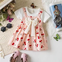 Baby Girl Dress Summer Bow And Cherry Pattern Girl Kid’s Dress Cute Casual Baby Girls Princess Dresses