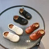 Boys Leather Shoes 2024 Spring Autumn Children Oxfords Brogue Style Casual Shoes Fashion Lace-up Shoes For Boy Brown, Black 1
