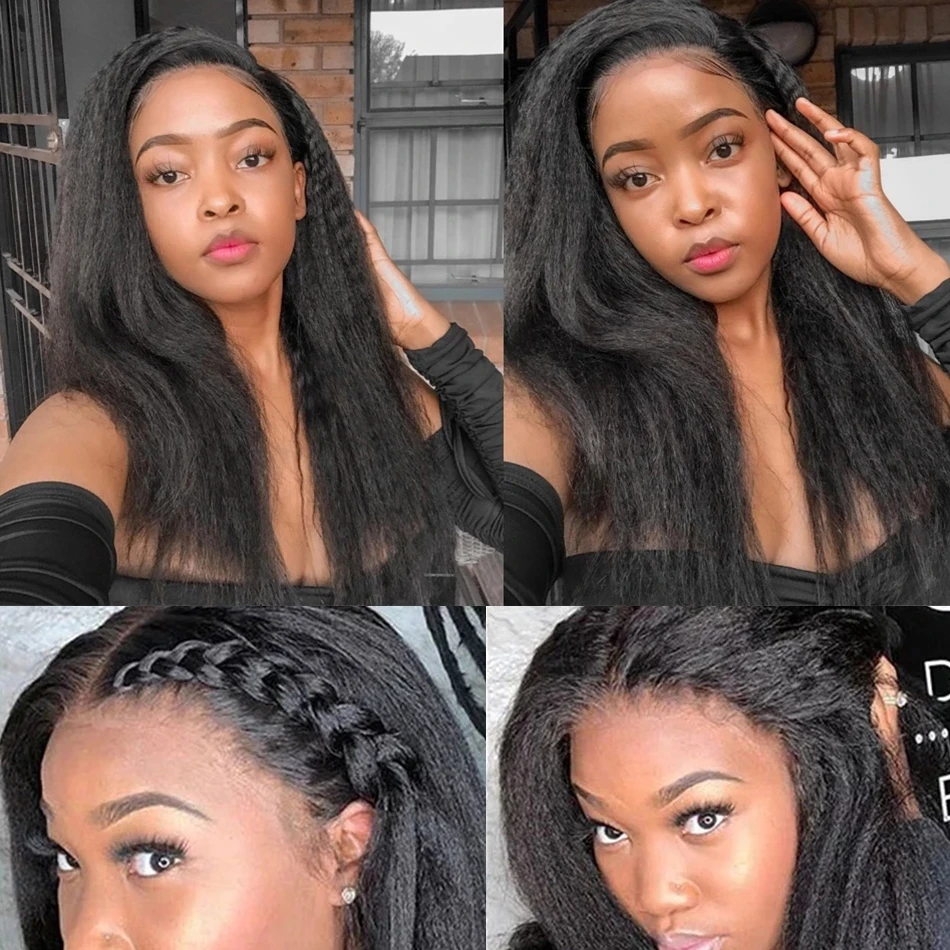 100% Human Hair Kinky Straight Bundles 1/3/4 PCS Human Hair Bundles 8-30" Remy Extensions Peruvian Weave Natur