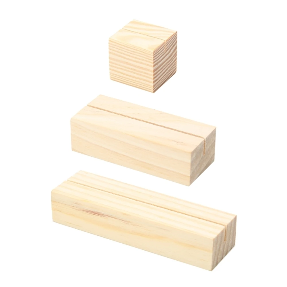 Wood Table Number Stands 3cm 7cm 10cm Length Sign Frame Oak Wooden Display Rack Place Card Holder