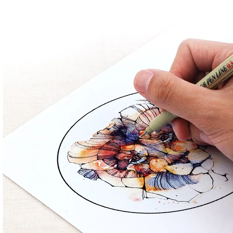 Permanent Markers 3pcs Manga Markers Needle Pen Art Hand-painted Hook Line Pen Sketch Pens Stationery Set
