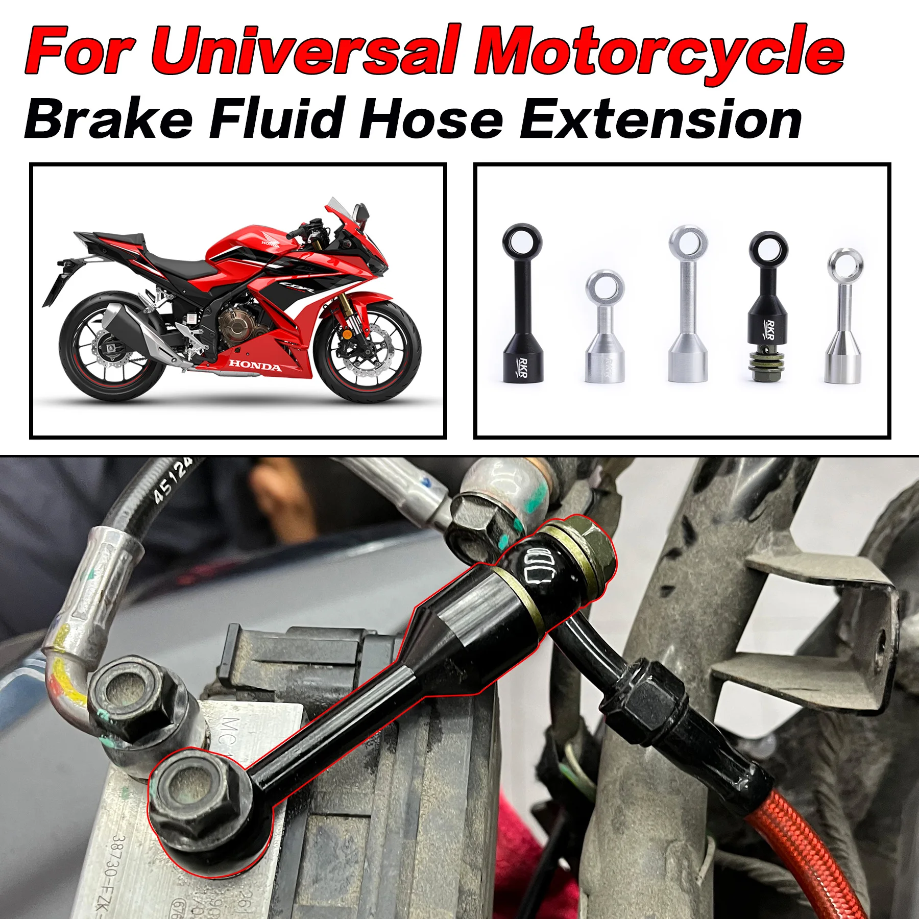 

Motorcycle Accessories Brake Fluid Hose Extension Bracket Universal M10 Brake Hose For RCS Yamaha Honda Suzuki Ducati Super SOCO