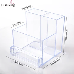 Translucent Acrylic Nail Drill and Supply Organizer with 3-Tier Display Shelf (Translucent)