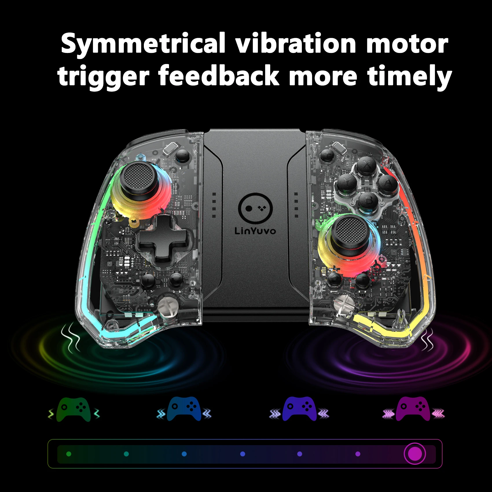 

KS40 Joypad Transparent Wireless six-axis Joy Controller Gamepad Joy wireless Gamepad Motion Control For Switch