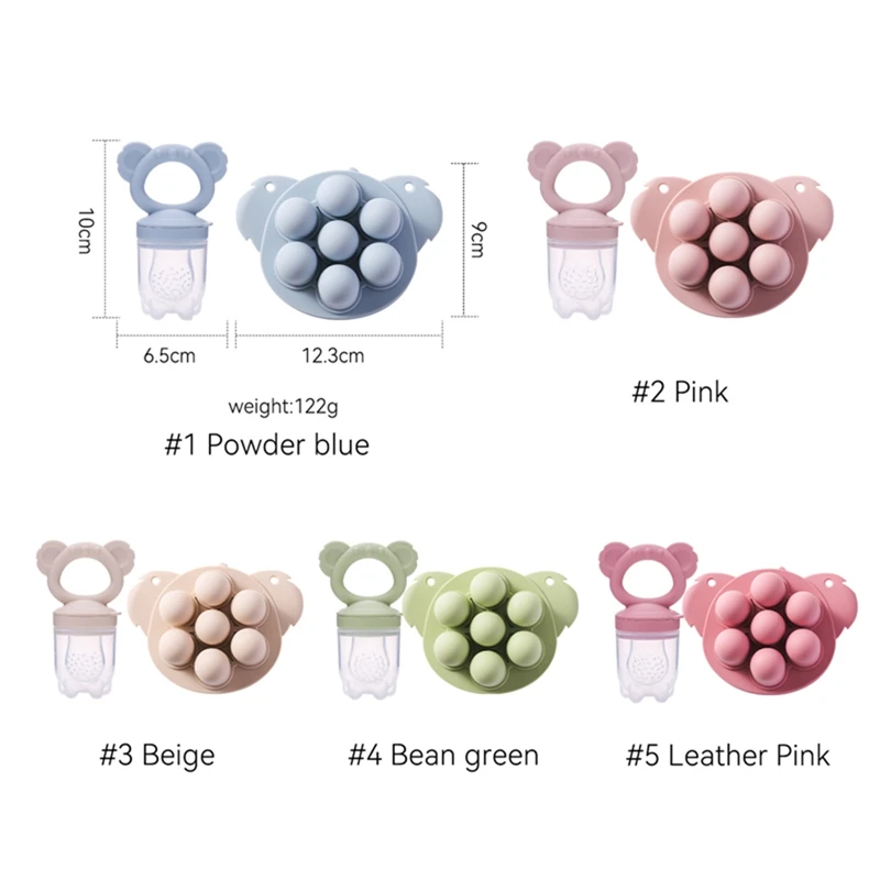 Baby Fruit Feeder Food Grade Silica Gel Pacifier Silicone Teething Nipple Feeding Grind Fruits Vegetable for Baby's Meal Feeding 6