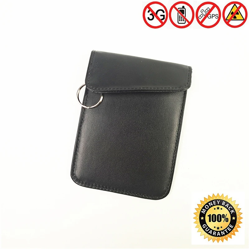 Anti scanning Car Key Shield Wallet with Hidden Button Portable Black