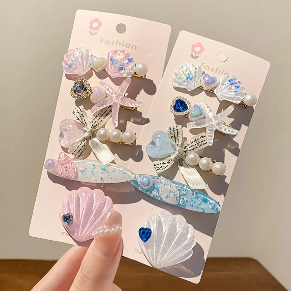 Ocean Starfish Hair Clips Set Plastic Hair Accessories