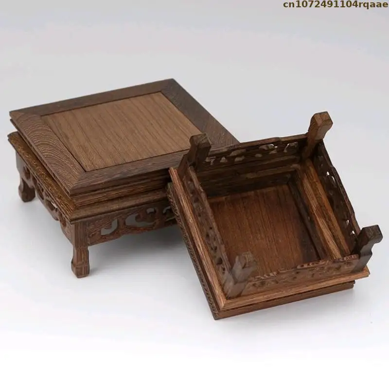 Wooden Standing Flower Base Plant Bonsai Shelf Fish Tank Tea Sets Log Lathe Scaffold Flower Pot Display Rack Flowerpot Holder