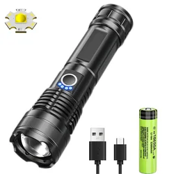 Ultra - Bright USB Rechargeable LED Tactical Flashlight - Waterproof, Zoomable, Emergency Lantern - ZOOM (P50LED 18650 battery)