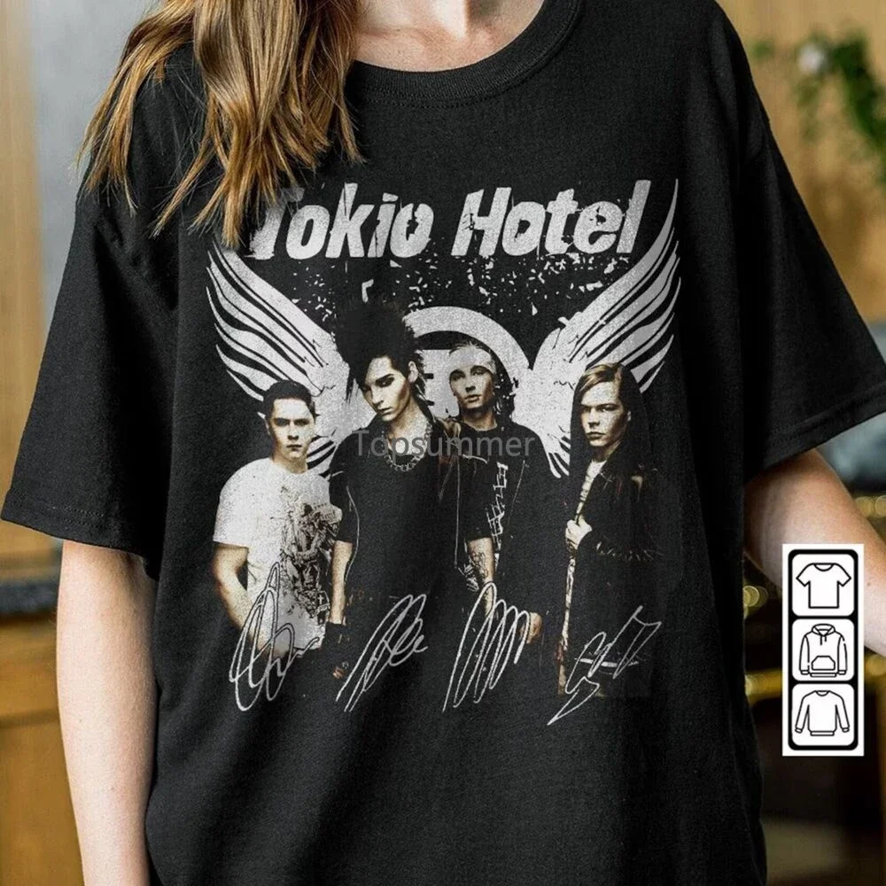 

Rare Tokio Hotel Tee Members Signature Short Sleeve Men All Size Tee 1N2782