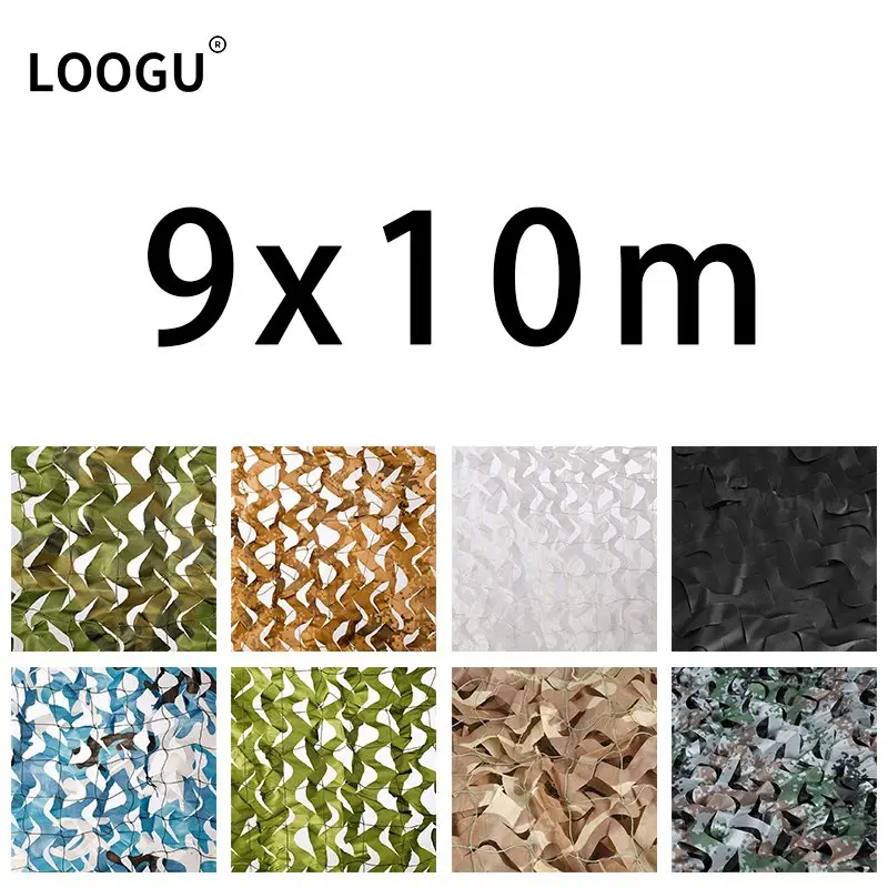 

LOOGU 9x10m Reinforced Camouflage Nets Military White Blue Black Desert Jungle Garden Shade Mesh Awning 9*10m 10*9m 9x10 10*9