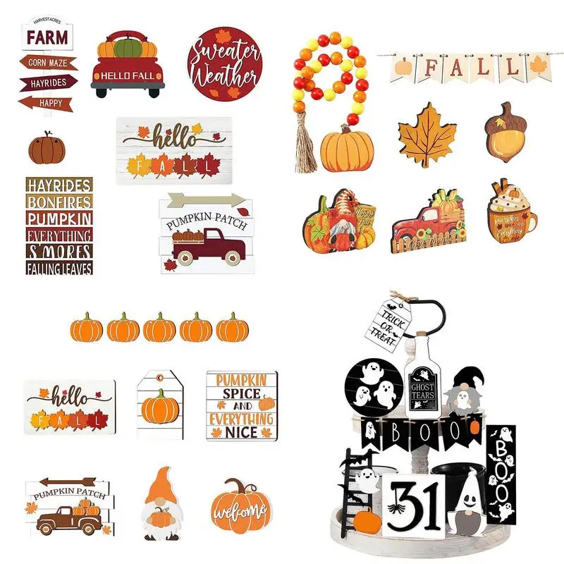 

Осенний фотографический Набор из 7 тыкв, клена, фотография, деревянные настольные знаки, деревенские декоративные лотки