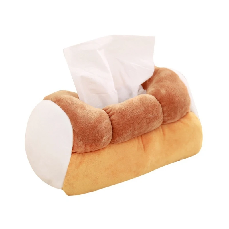 

Funny Bread Shaped Tissue Storage Holder Soft Cotton Storage Box for Home Decor Dropship