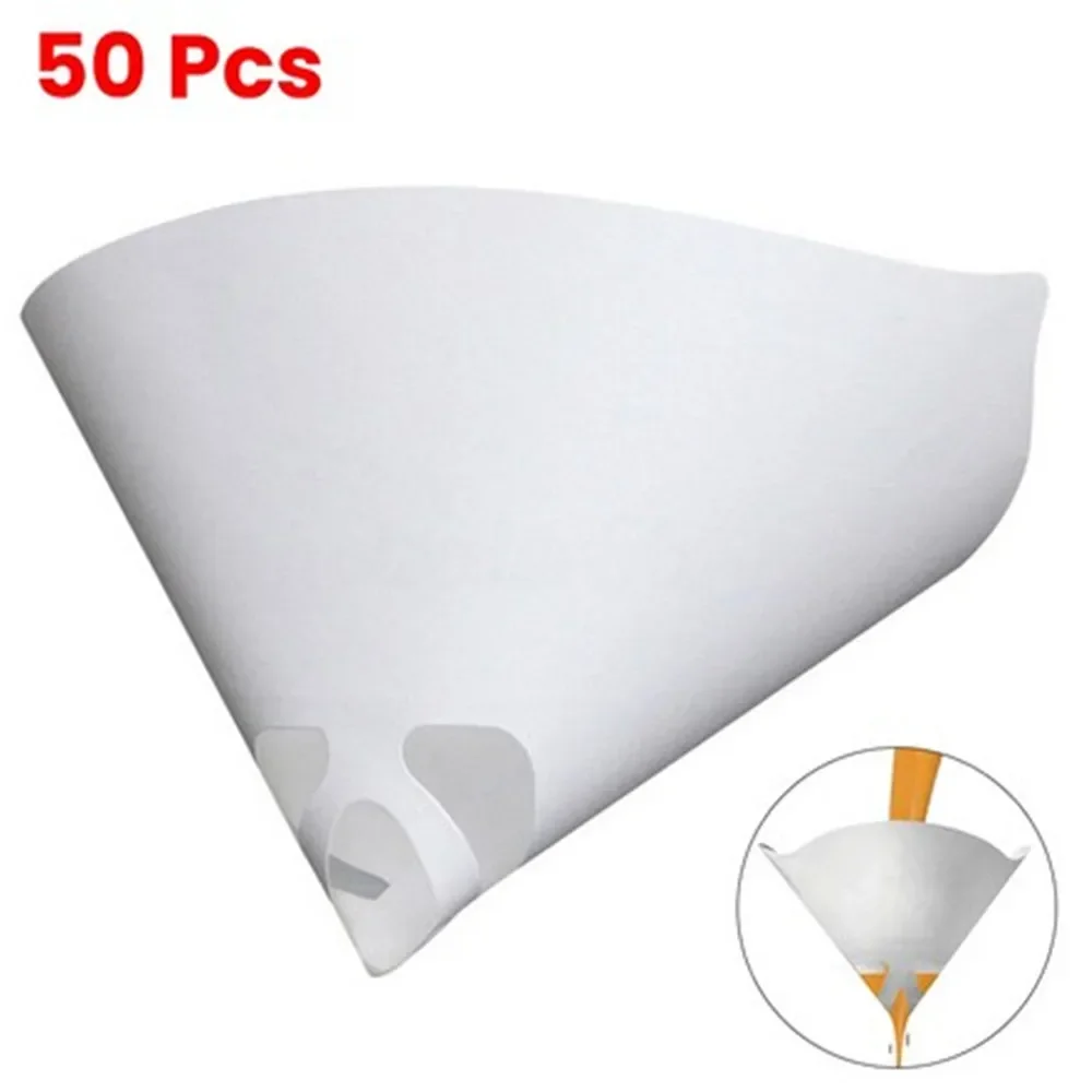 Paint Filter Paper Filter 50x Mesh Conical Nylon Micron Paper Paint Strainer Filter Purifying Straining Cup Funnel Disposable Paper 100 Mesh Paint Filter