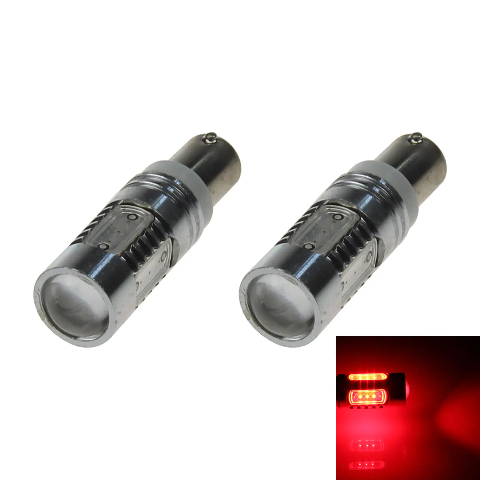 

2X Red Car BA9S Резервное копирование флэш-лампа 5 излучателей COB флэш-лампа 363 флэш-лампа