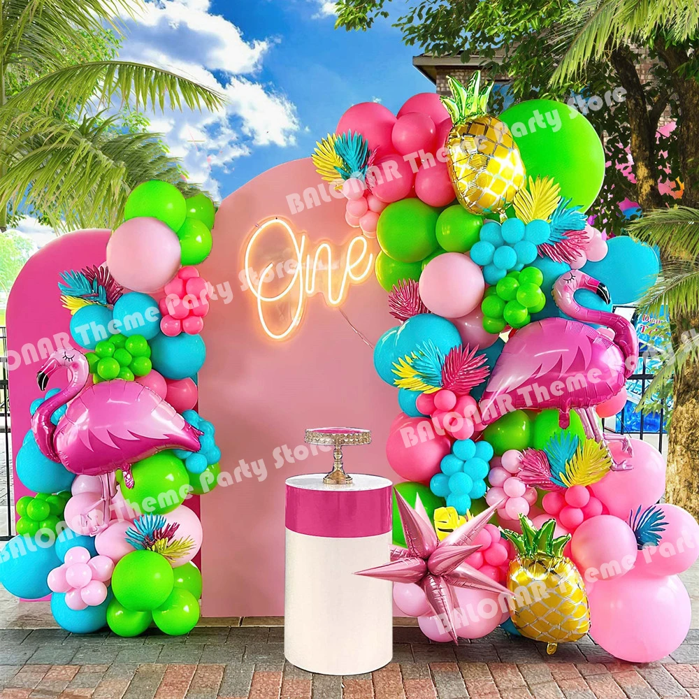 Hawaiian Summer Party Decoration  Flamingo Birthday Decorations - 128pcs  Party - Aliexpress