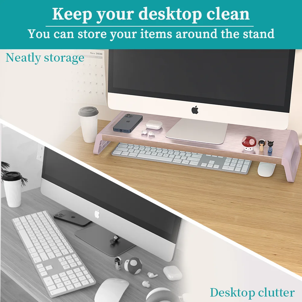 Universal Monitor Riser Stand Brushed Aluminum Alloy&ABS Sup - AIXIVO product image