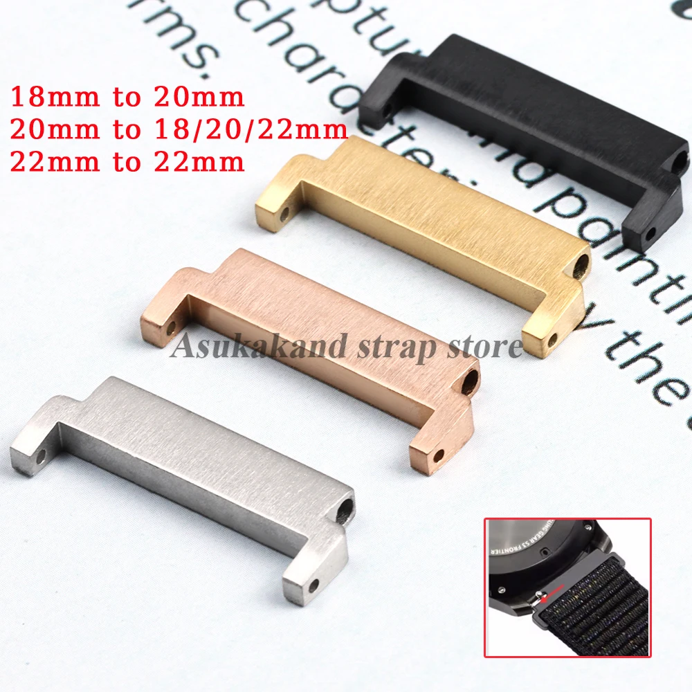 Steel Watch Band Adapter Set with Quick Release Pins - 2 Piece Spring Bar Connector Kit