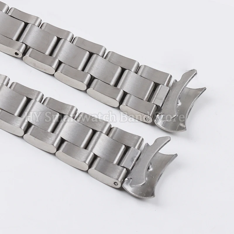 Premium 20mm Stainless Steel Watch Strap with Diving Buckle & Curved End